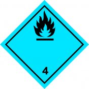 ADR STICKER / SIGN - CLASS 4.3a FLAMMABLE GAS ON CONTACT WITH THE WATER