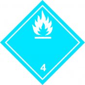 ADR STICKER / SIGN - CLASS 4.3b FLAMMABLE GAS ON CONTACT WITH THE WATER