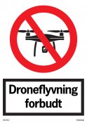DRONEFLYVNING FORBUDT SKILT