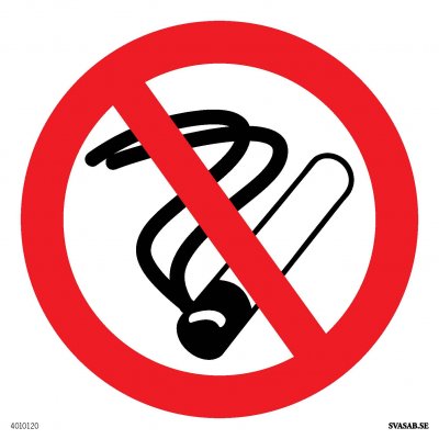 Rökning förbjuden symbol skylt